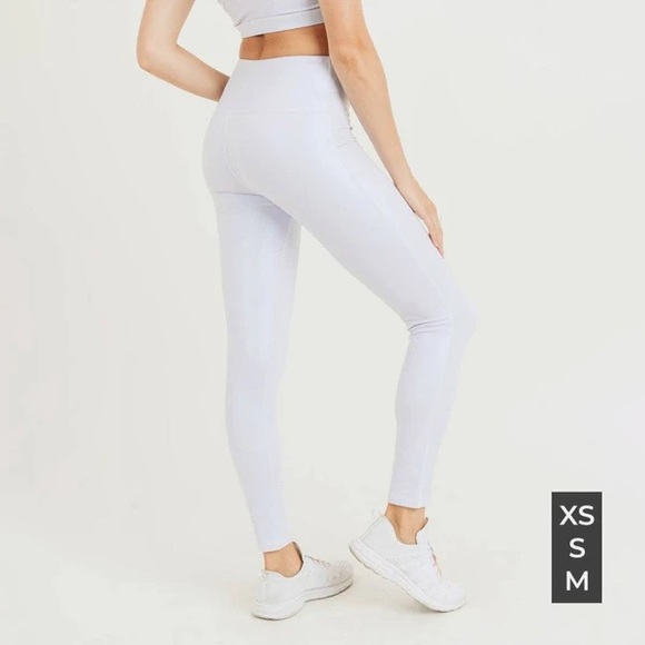 NWT Mono B Pearlescent Holo Foil High Waist Leggings sz Large - Picture 3 of 9